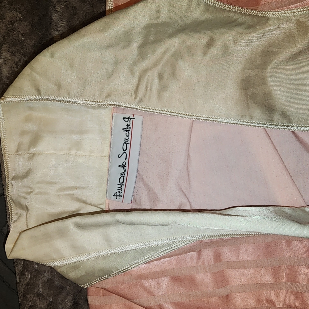 Elegant Cream and Pink Dress by Fernando Squette